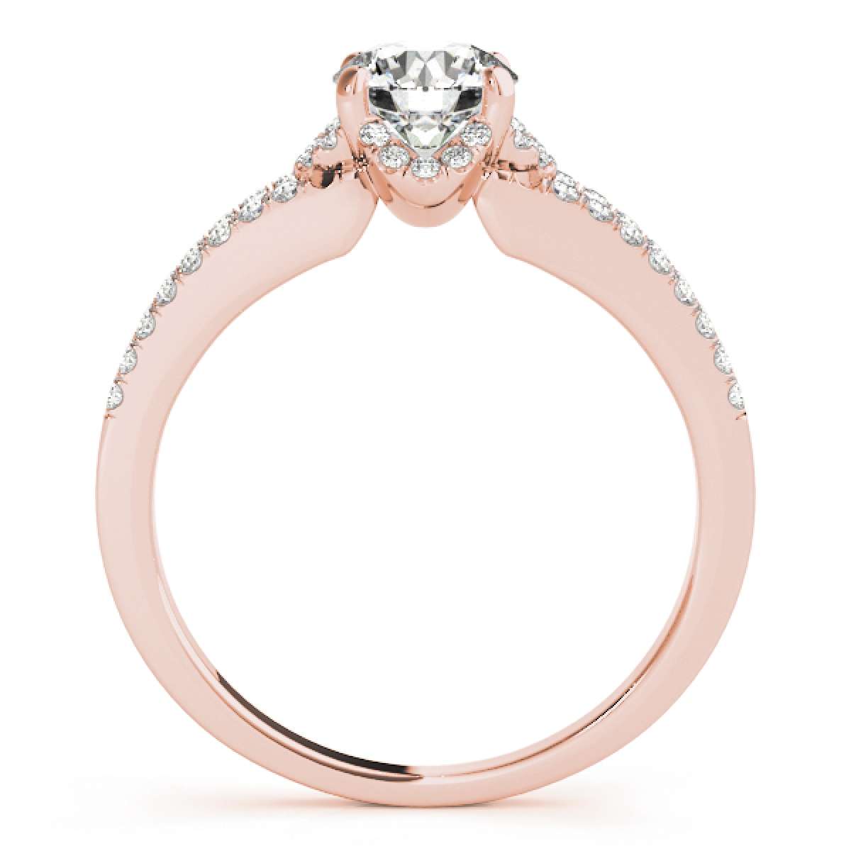 0.75 Carat Halo Natural White Diamond Engagement Wedding Ring in 14K Rose, White & Yellow Gold Mauli Jewels