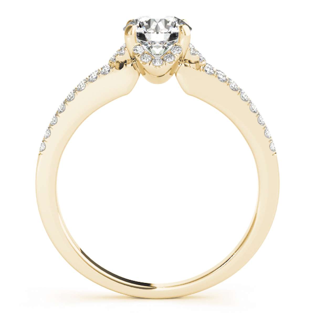 0.75 Carat Halo Natural White Diamond Engagement Wedding Ring in 14K Rose, White & Yellow Gold Mauli Jewels