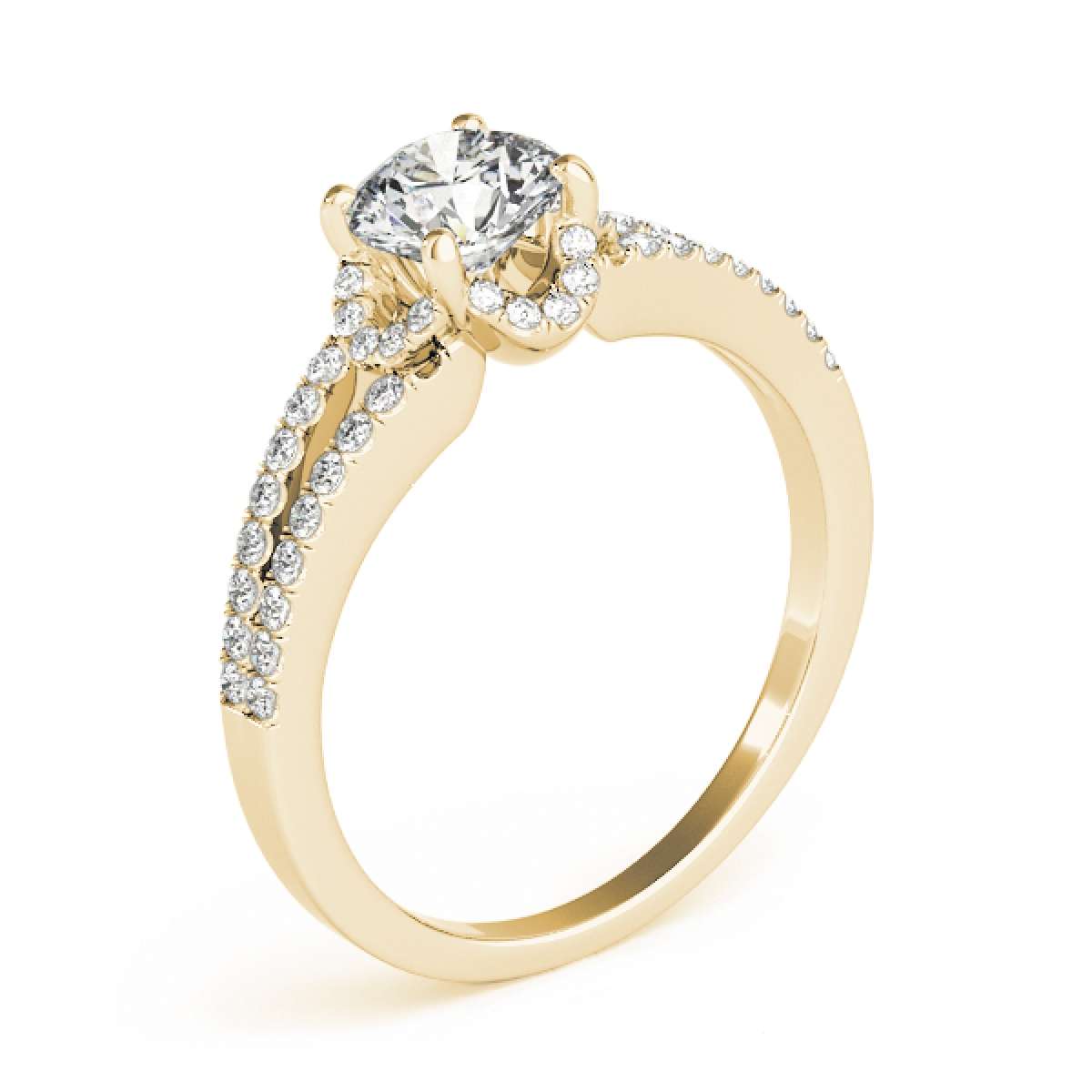 0.75 Carat Halo Natural White Diamond Engagement Wedding Ring in 14K Rose, White & Yellow Gold Mauli Jewels