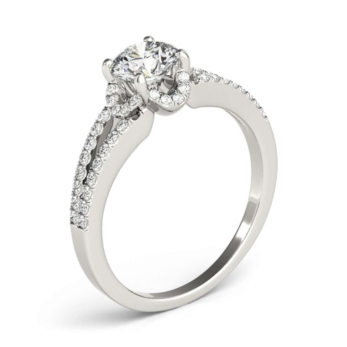 0.75 Carat Halo Natural White Diamond Engagement Wedding Ring in 14K Rose, White & Yellow Gold Mauli Jewels