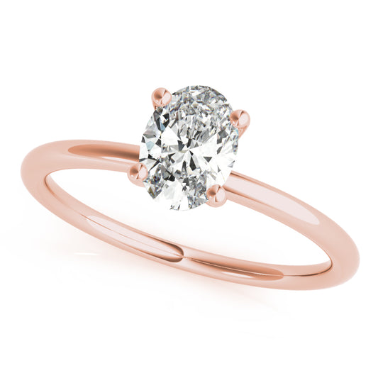 1/2 Ct Oval Lab-Grown  Brilliant cut {GH VS1}Diamond Ring in 10K White, Rose, and Yellow Gold for Women