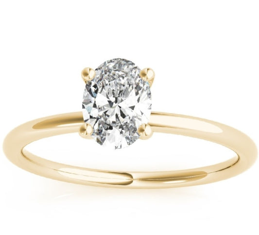 3/4 Ct Oval Lab-Grown  Brilliant cut {GH VS1}Diamond Ring in 10K White, Rose, and Yellow Gold for Women