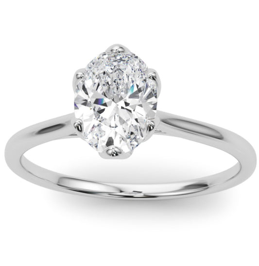 1.00 Carat Oval Lab-Grown  Brilliant cut {GH VS1}Diamond Ring in 10K White, Rose, and Yellow Gold for Women