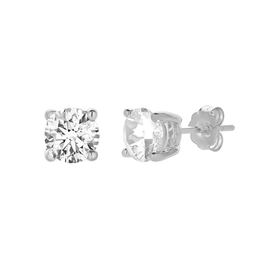 Mauli Jewels 1.50 Ct Prong Set Diamond Stud Earrings | 14k White Gold, E-F Color, VS1 Clarity | Secure Push Back Earrings for Women