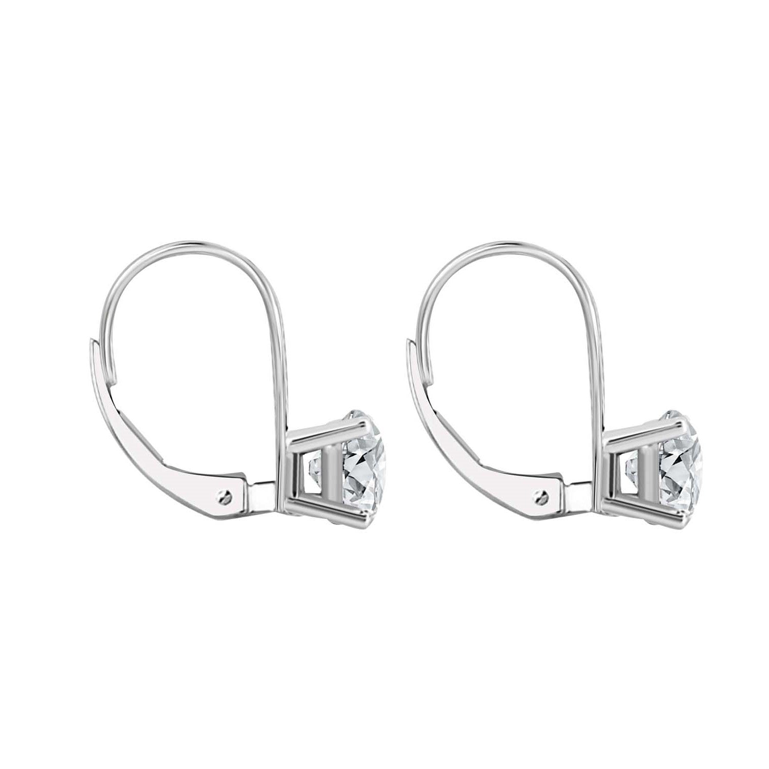 14K Gold 0.60 Ct Princess-Cut Lab-Grown Diamond Lever-Back Earrings for women Mauli Jewels