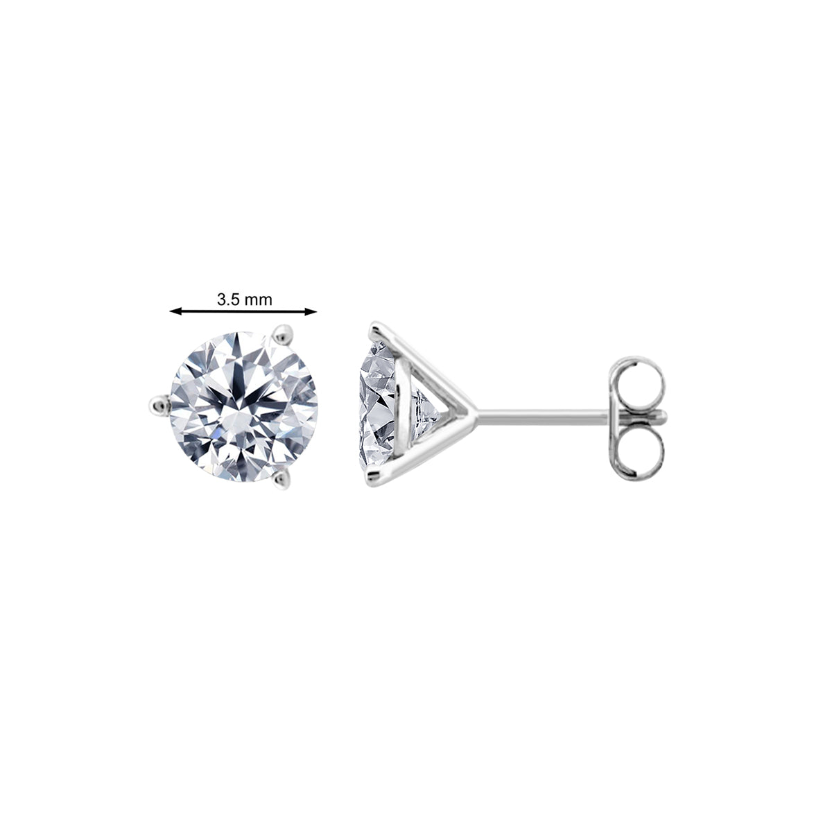 14k Gold Three Prong Martini Studs Diamond Earrings 0.40 Cttw Brilliant Cut White Yellow Gold For Women Mauli Jewels
