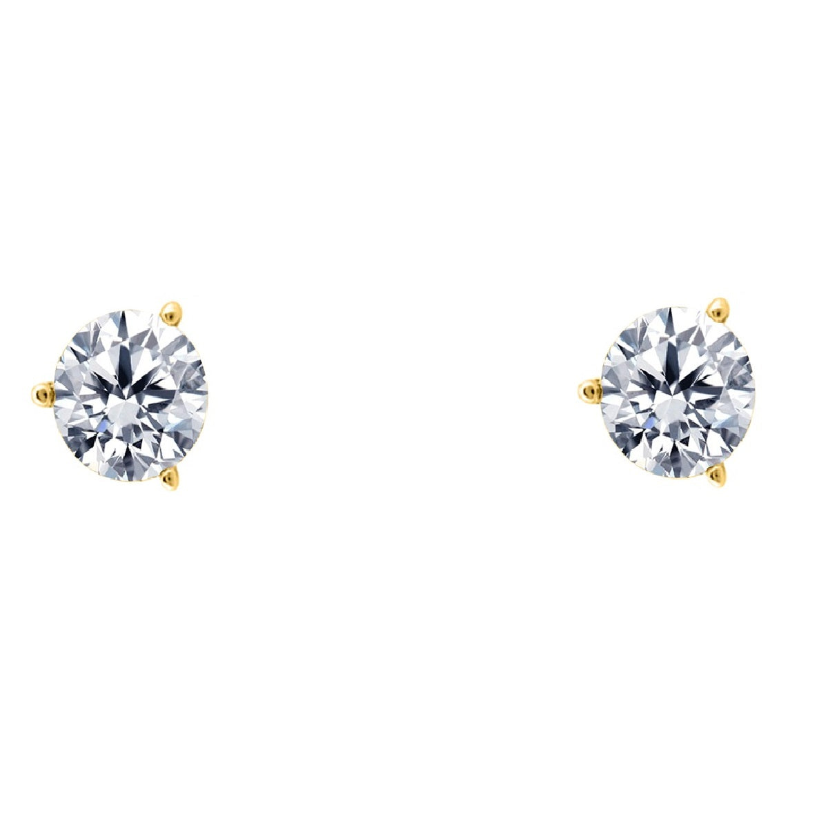 14k Gold Three Prong Martini Studs Diamond Earrings 0.40 Cttw Brilliant Cut White Yellow Gold For Women Mauli Jewels