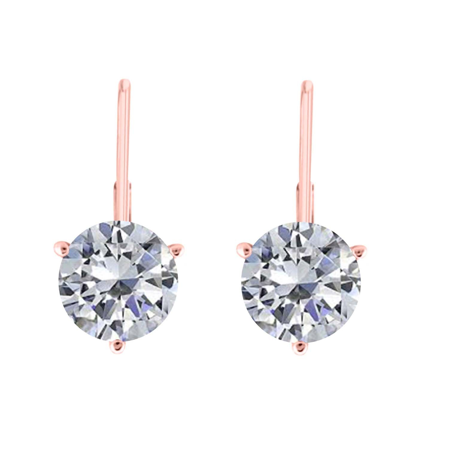 0.20 Ct Lab Grown Diamond Martini Liver back Dangle Drop Earrings for Women In14k White Yellow Rose Gold Mauli Jewels