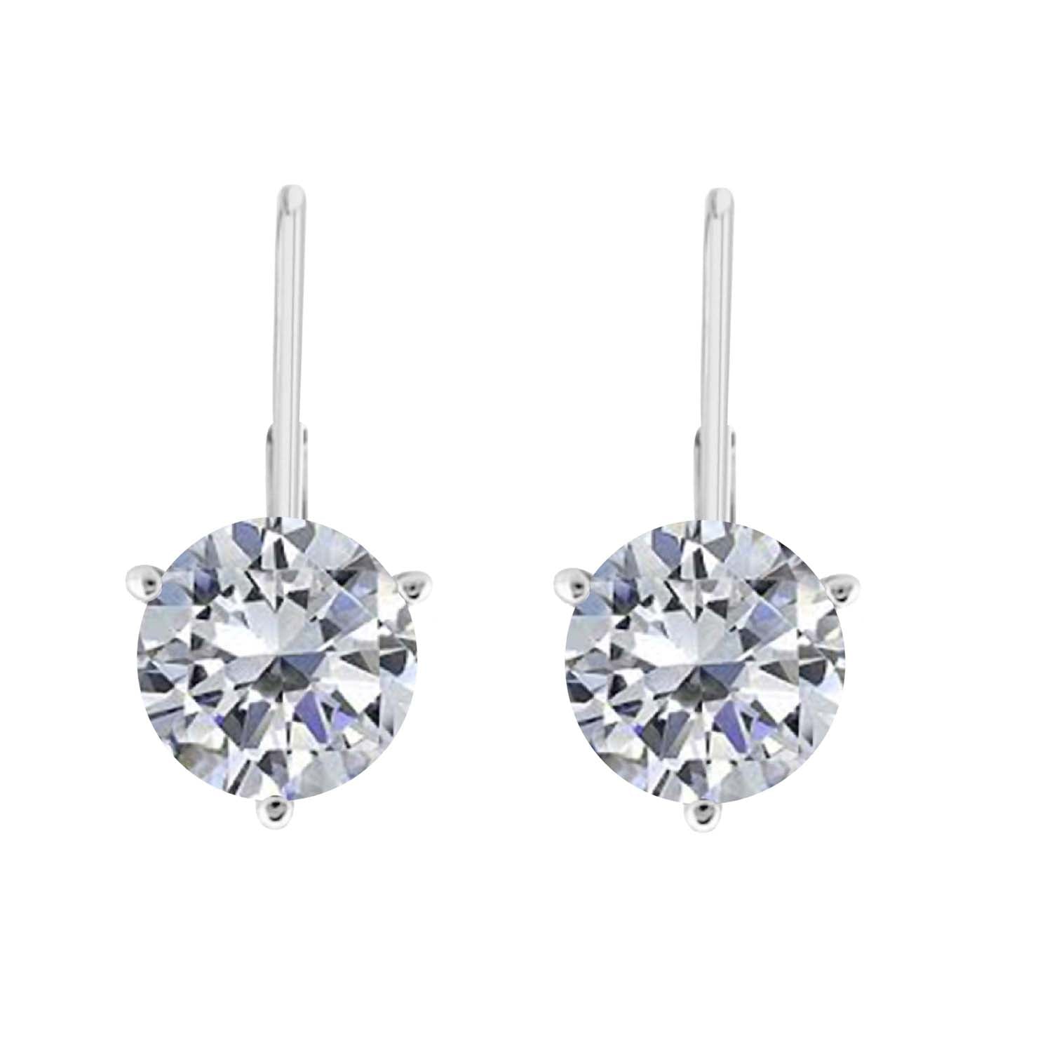 0.20 Ct Lab Grown Diamond Martini Liver back Dangle Drop Earrings for Women In14k White Yellow Rose Gold Mauli Jewels