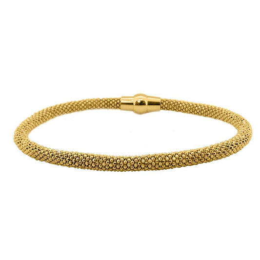 4.2MM ITALIAN MADE/POP-CORN BEAD BRACELET/ 14K YELLOW GOLD PLATED/925 STERLING SILVER Mauli Jewels
