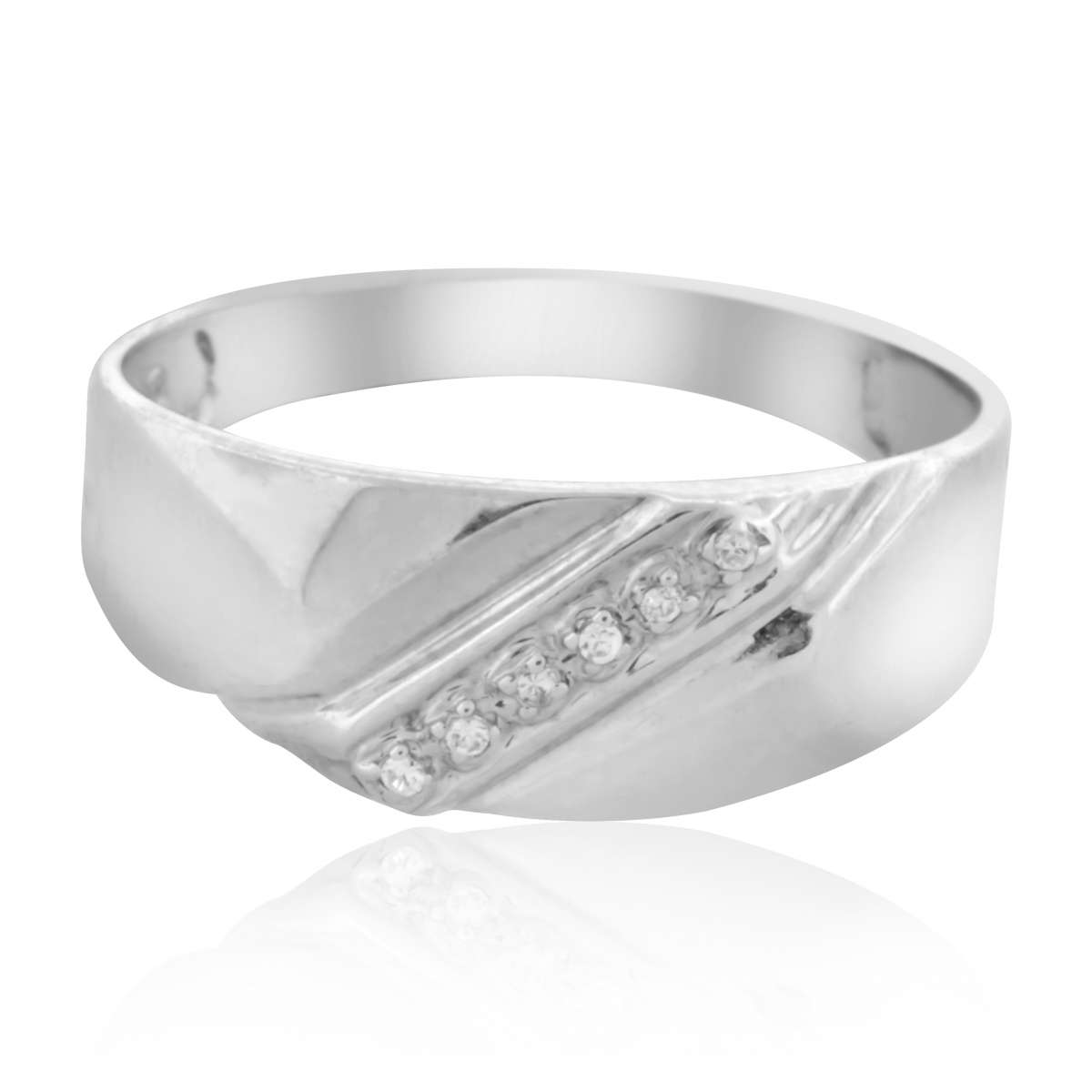10K White & Yellow Gold 0.03 Carat Diamond Prong Set Wedding Engagement Rings For Men's Mauli Jewels