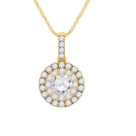 Mauli Jewels Engagement Necklace for Women 0.50 Carat Diamond Pendant 4 Prong-Setting 14K Yellow Gold With 18'' Chain