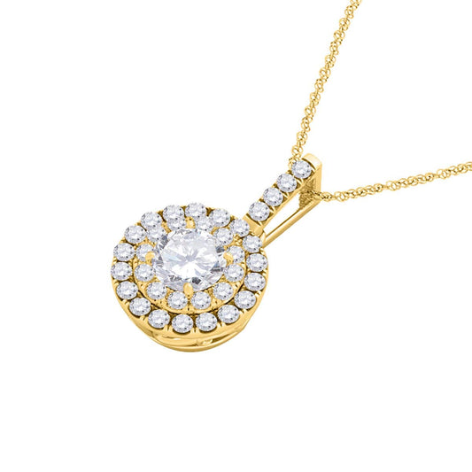 Mauli Jewels Engagement Necklace for Women 0.50 Carat Diamond Pendant 4 Prong-Setting 14K Yellow Gold With 18'' Chain