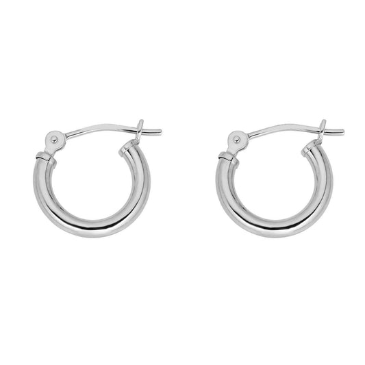 MAULIJEWELS 12mm 14K Yellow Gold or White Gold Hoop Earrings for Women Mauli Jewels