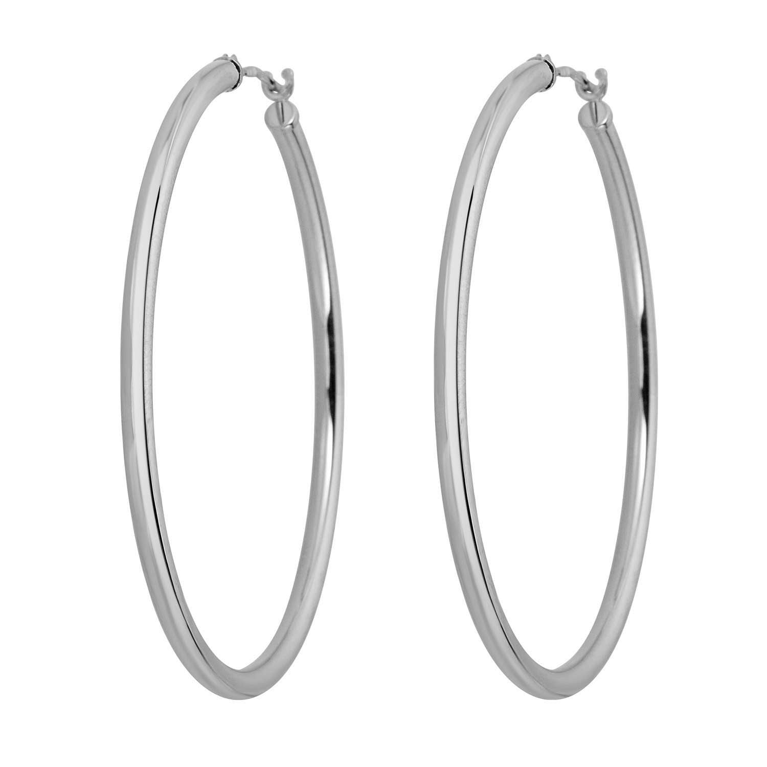 MAULIJEWELS 12mm 14K Yellow Gold or White Gold Hoop Earrings for Women Mauli Jewels
