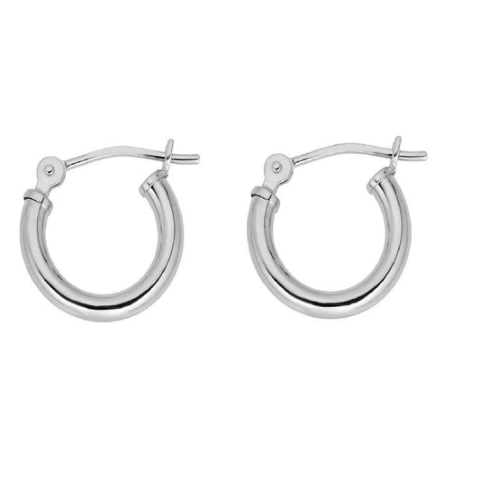 14mm 14K Yellow And White Gold Hoop Earrings for Women Mauli Jewels
