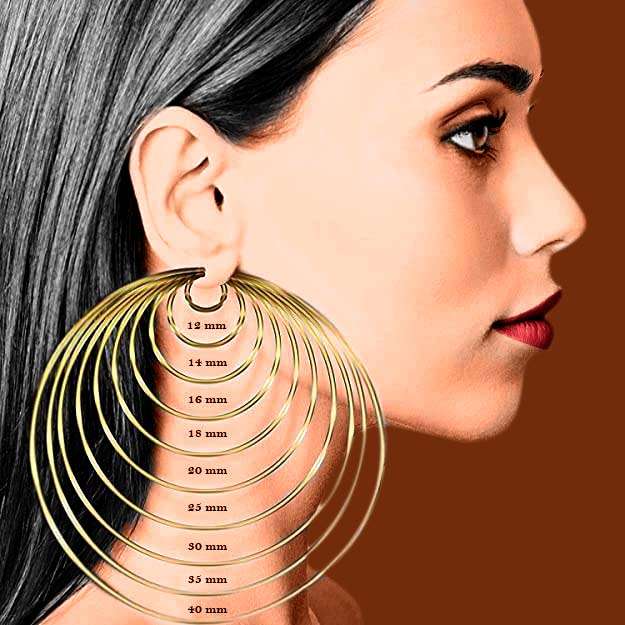 14mm 14K Yellow And White Gold Hoop Earrings for Women Mauli Jewels