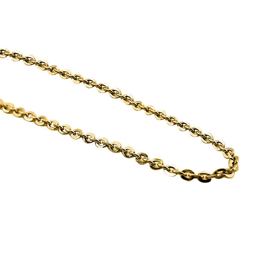 Mauli Jewels 1.4MM Flat Link Cable Chain Necklace 18" for Women, 14K White and Yellow Gold Plated 925 Sterling Silver, Italian Made Rhodium Finish