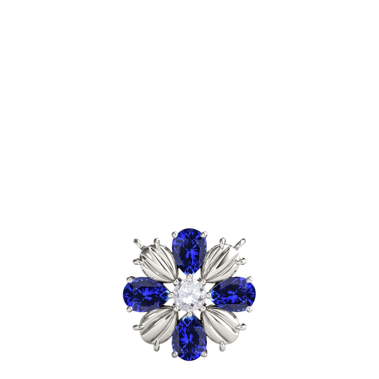 MauliJewels 0.85 Carat Tanzanite And White Diamond Pear Shape Gemstone Pendant Necklace For Women In 10K Rose White & Yellow Gold With 18" Box Chain Mauli Jewels