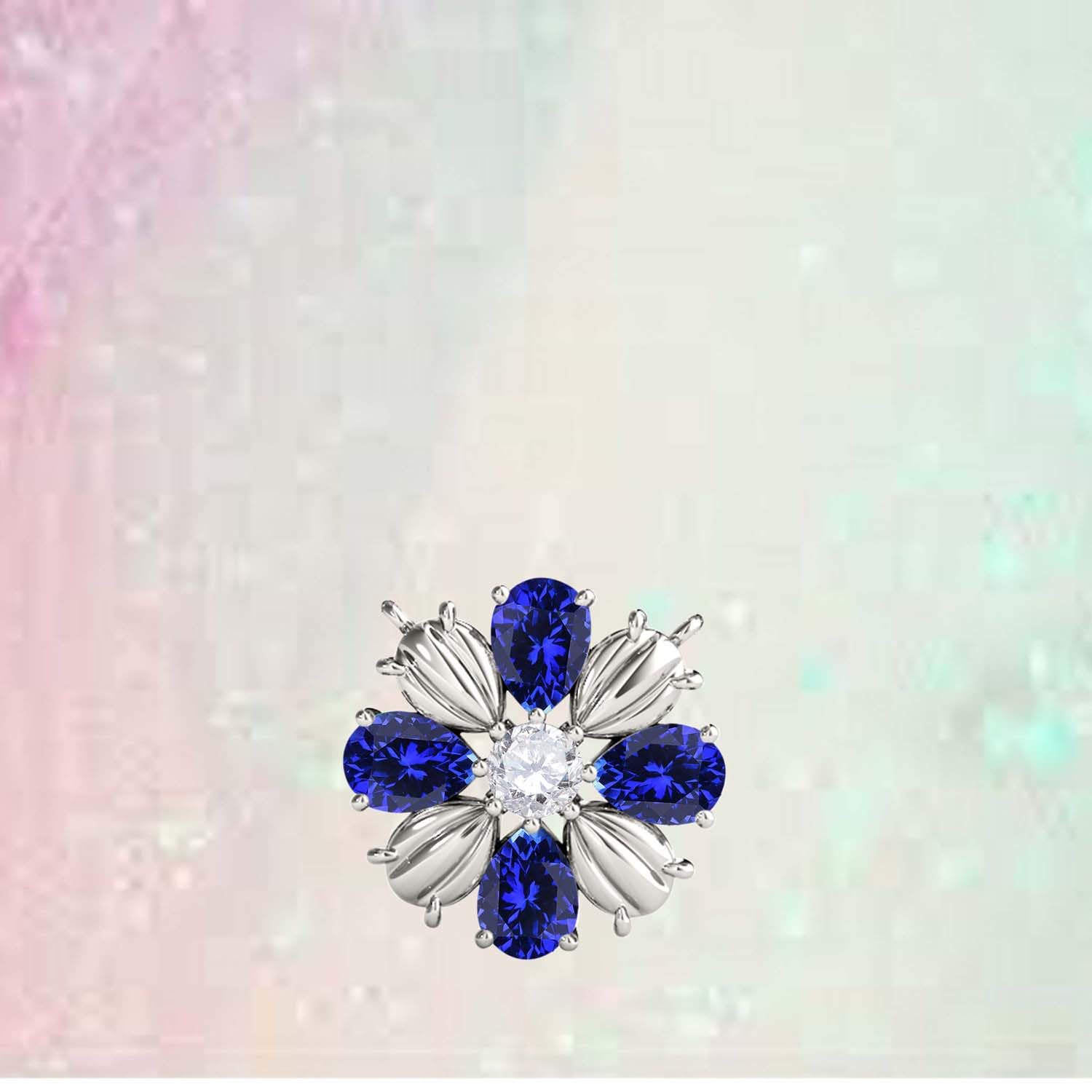 MauliJewels 0.85 Carat Tanzanite And White Diamond Pear Shape Gemstone Pendant Necklace For Women In 10K Rose White & Yellow Gold With 18" Box Chain Mauli Jewels