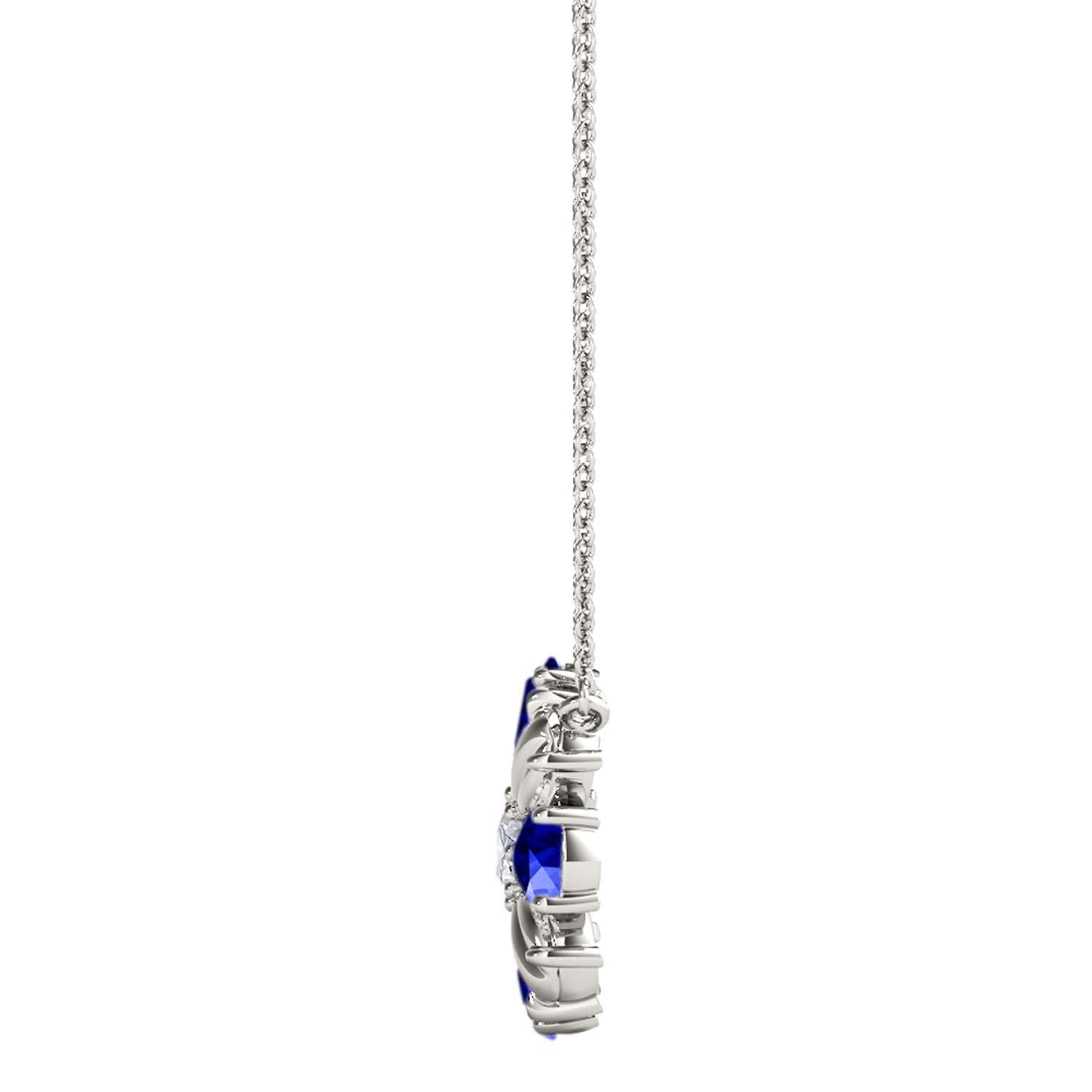 MauliJewels 0.85 Carat Tanzanite And White Diamond Pear Shape Gemstone Pendant Necklace For Women In 10K Rose White & Yellow Gold With 18" Box Chain Mauli Jewels
