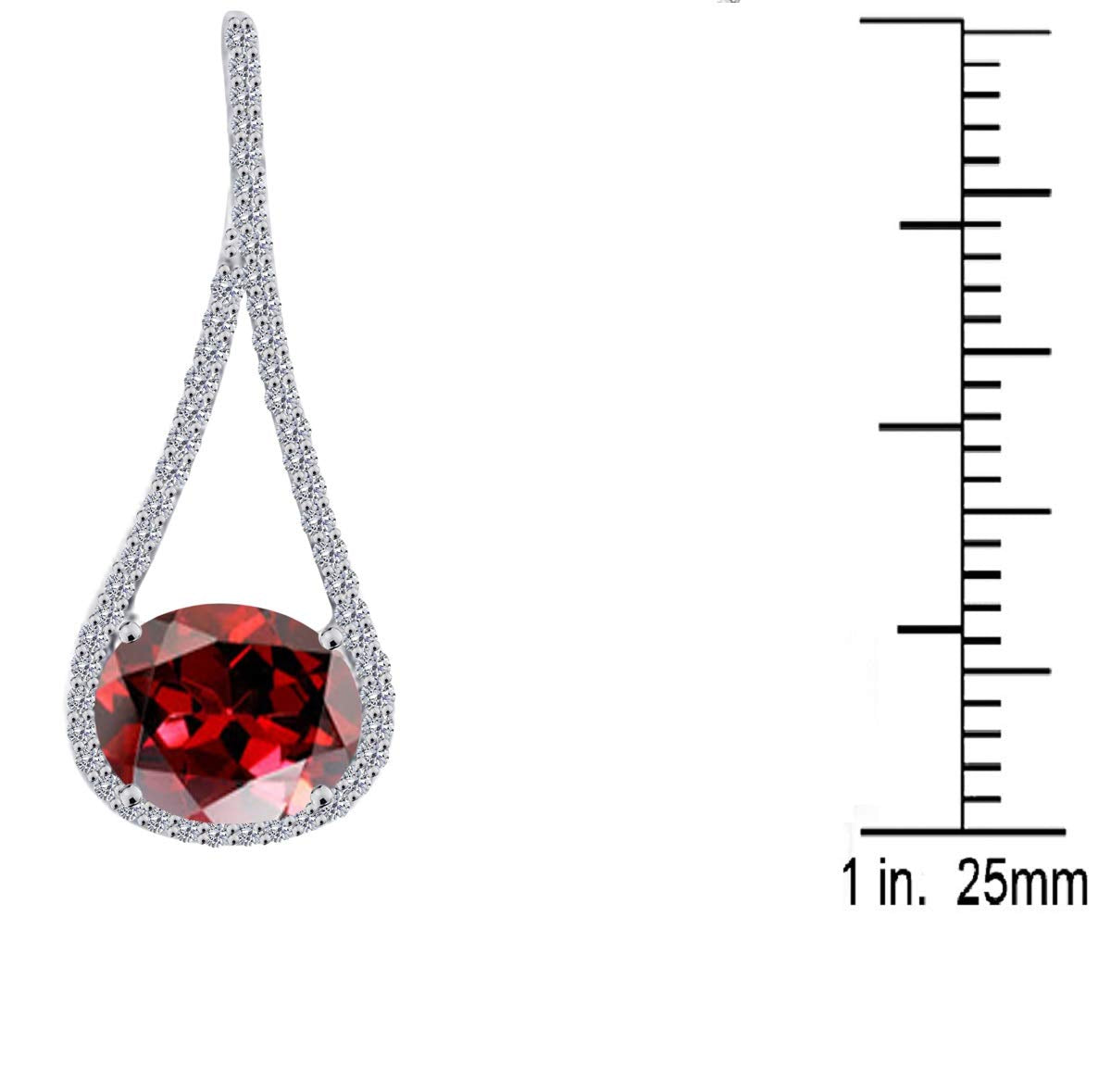 MauliJewels Engagement Necklace for Women 4.81 Carat Diamond And Beautiful Oval Shape Gemstone Pendant 4 prongs 10K White Gold With 18'' Chain Mauli Jewels