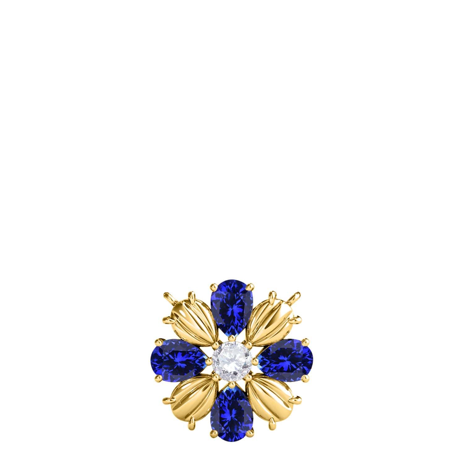 MauliJewels 0.85 Carat Tanzanite And White Diamond Pear Shape Gemstone Pendant Necklace For Women In 10K Rose White & Yellow Gold With 18" Box Chain Mauli Jewels