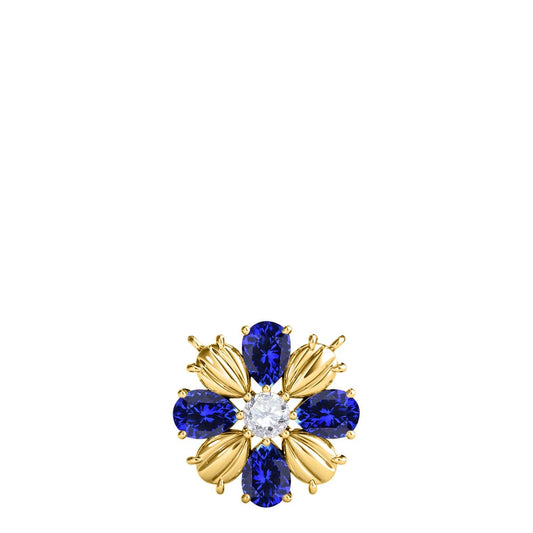 MauliJewels 0.85 Carat Tanzanite And White Diamond Pear Shape Gemstone Pendant Necklace For Women In 10K Rose White & Yellow Gold With 18" Box Chain Mauli Jewels