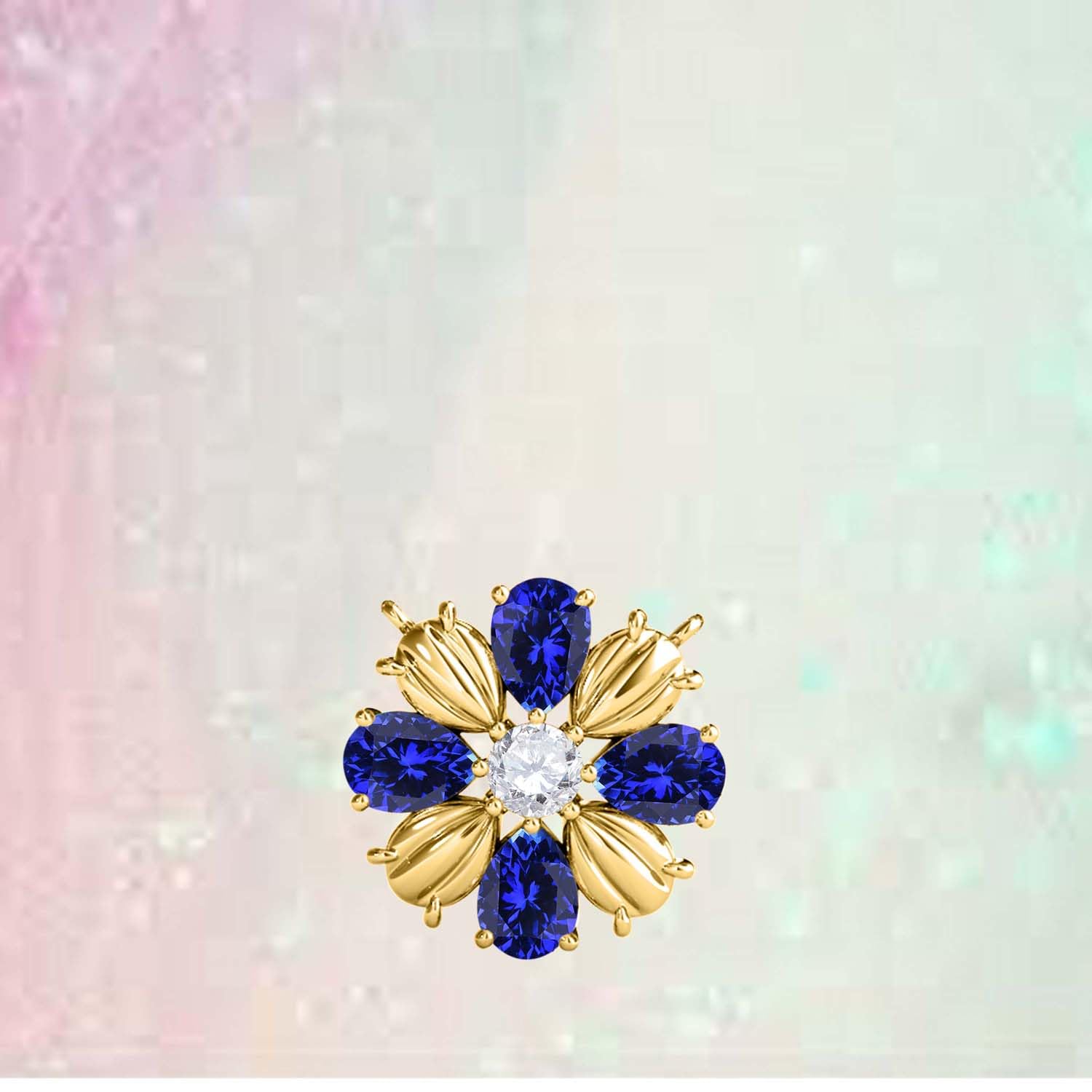 MauliJewels 0.85 Carat Tanzanite And White Diamond Pear Shape Gemstone Pendant Necklace For Women In 10K Rose White & Yellow Gold With 18" Box Chain Mauli Jewels