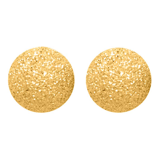 Genuine 14K Yellow Gold Ball Earrings with Laser-Cut Design & Secure Push-Back Mauli Jewels