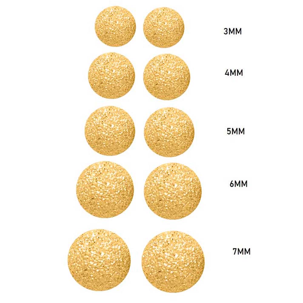 Genuine 14K Yellow Gold Ball Earrings with Laser-Cut Design & Secure Push-Back Mauli Jewels