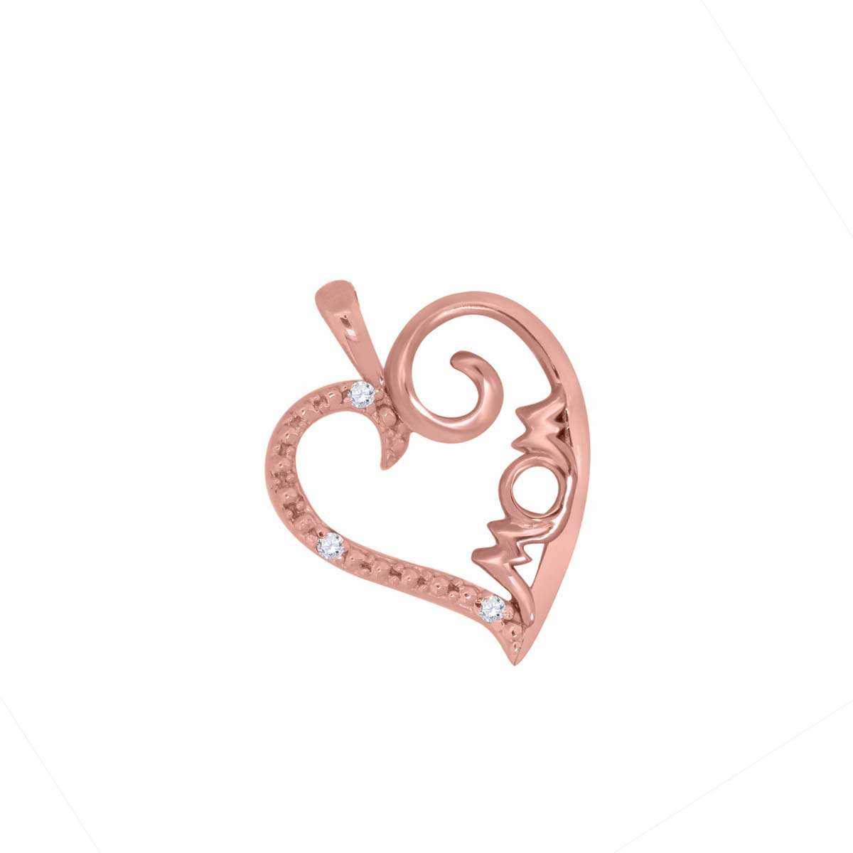 0.025 Carat Lightweight Natural Diamond MoM Heart Shape Pendant Necklace With 18" Box Chain Mothers Day Gift Mauli Jewels