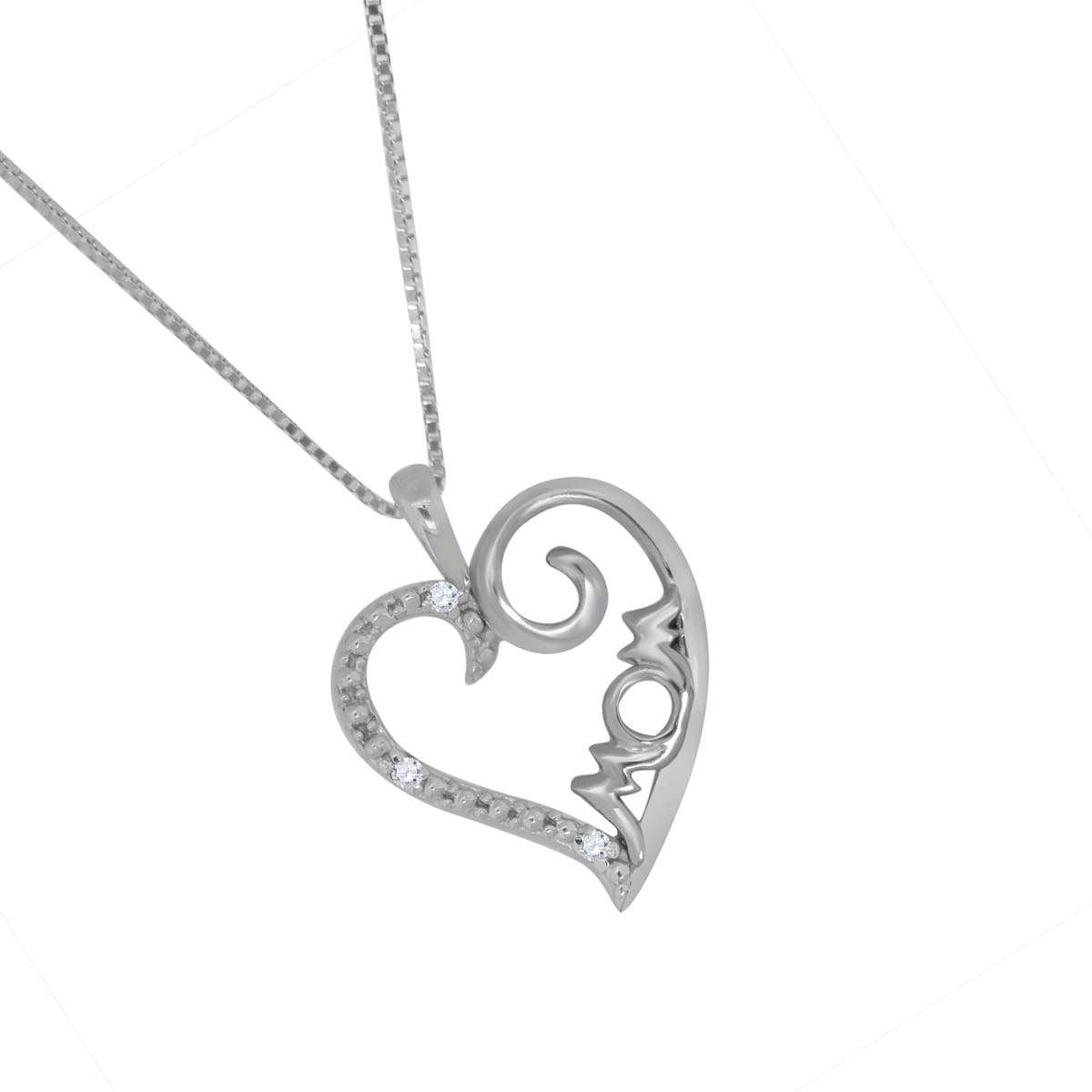 0.025 Carat Lightweight Natural Diamond MoM Heart Shape Pendant Necklace With 18" Box Chain Mothers Day Gift Mauli Jewels