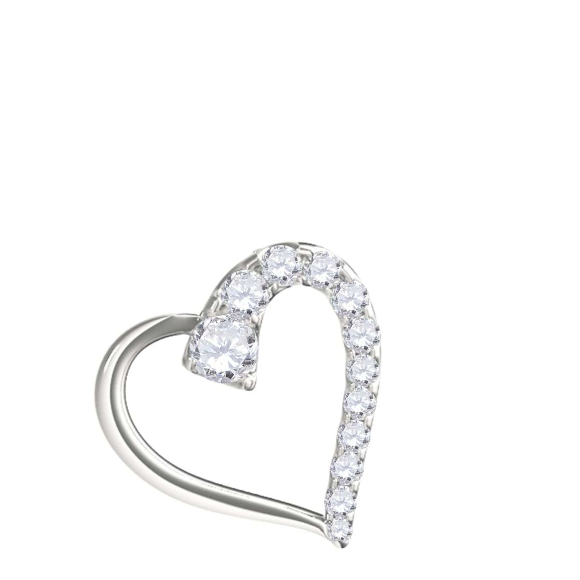 Maulijewels 1.00 Carat Natural Diamond Heart Shape Pendant Necklace For Women In 14K Rose White Yellow Gold With 18" Gold Chain Mauli Jewels