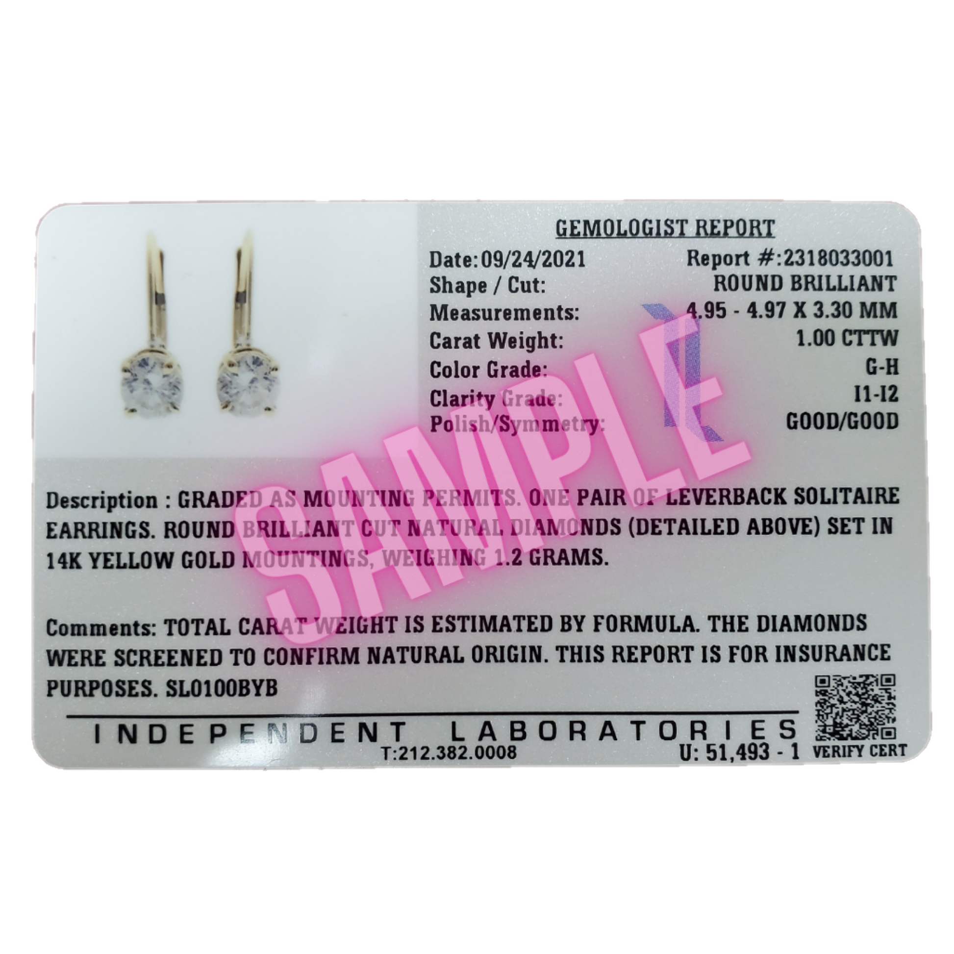 IGL Certified 0.75 Carat White Diamond Stud Earrings For Women In 14K White & Yellow Gold With Secure Push Back Mauli Jewels