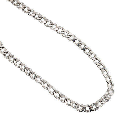 Mauli Jewels 14K Yellow Gold & White Gold Plated 2MM Ball Bead and Bar Two-Tone Chain Necklace for Women, 18-Inch 925 Sterling Silver Rhodium Plated Necklace