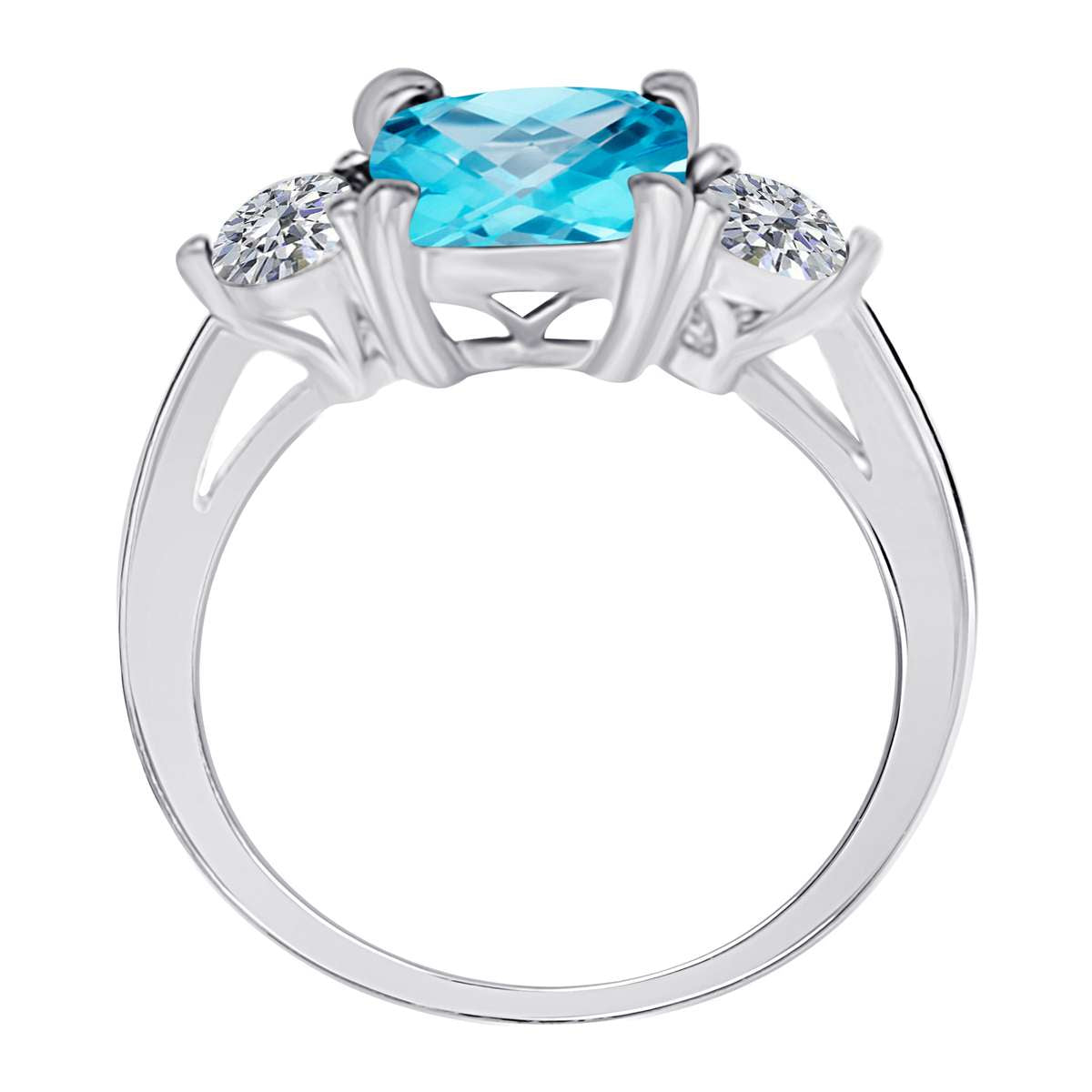2.20 Carat Blue Topaz & Natural Diamond Gemstone Ring for Women in 14K Solid Rose, Yellow & White Gold Mauli Jewels