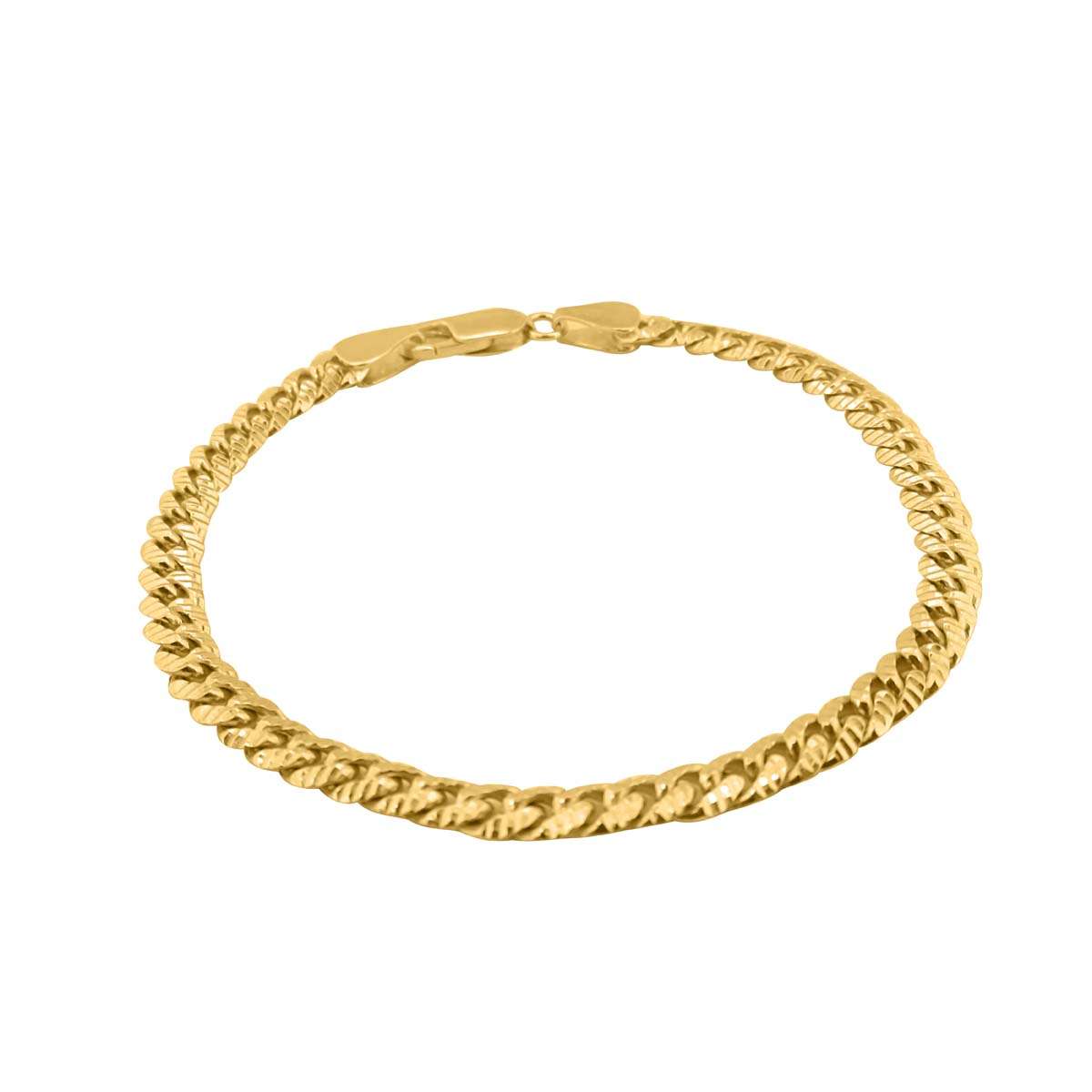 MauliJewels 5MM Miami Curb Link/Cuban Link 8.5" Bracelet in Sterling Silver & 14K Solid Gold Plated Mauli Jewels