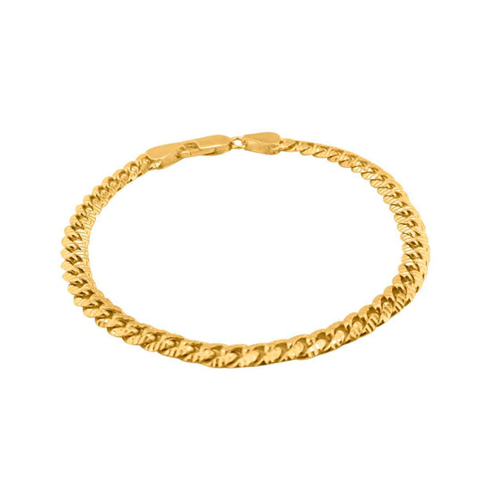 MauliJewels 5MM Miami Curb Link/Cuban Link 8.5" Bracelet in Sterling Silver & 14K Solid Gold Plated Mauli Jewels