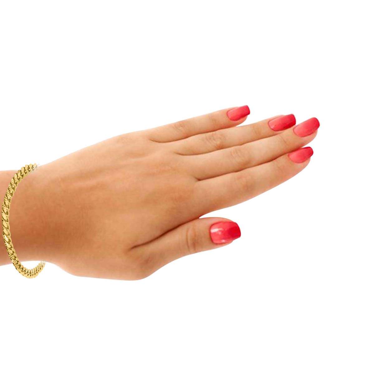 MauliJewels 5MM Miami Curb Link/Cuban Link 8.5" Bracelet in Sterling Silver & 14K Solid Gold Plated Mauli Jewels