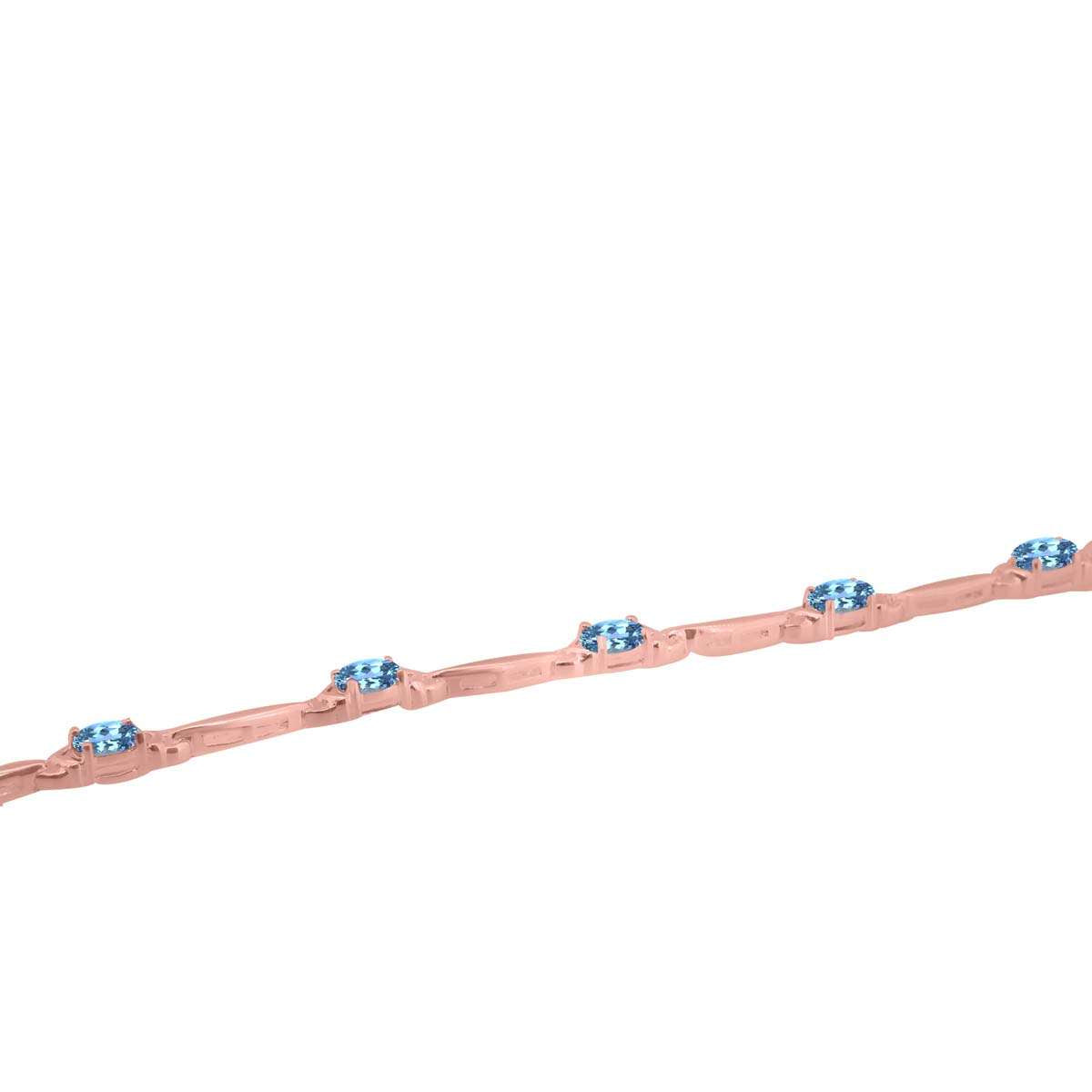 MauliJewels 4.05 Carat Oval Blue Topaz Seven-Stone Bracelet in 925 Sterling Silver – 7.5" Gemstone Bracelet Mauli Jewels