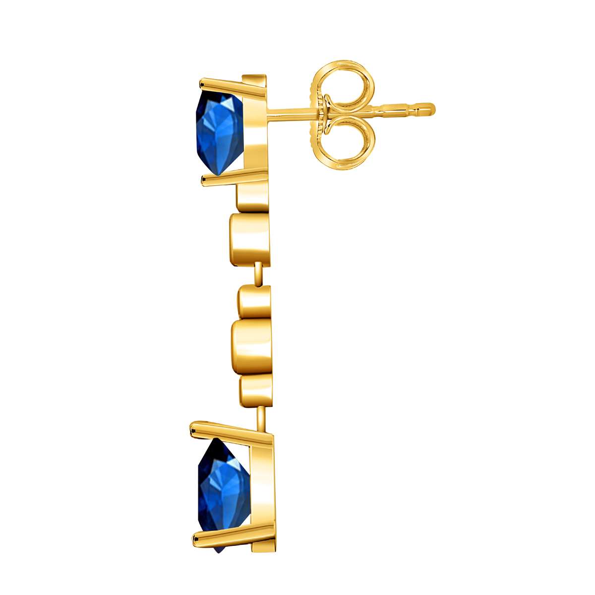 3.00 Carat Sapphire & Diamond Dangle Earrings For Women In 10K Solid Rose White & Yellow Gold Mauli Jewels