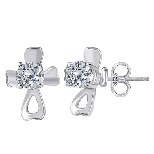 MAULIJEWELS 0.25 Carat Diamond Sparkly Stud Earring For Women in 14K Rose White & Yellow Gold With Secure Backs Mauli Jewels