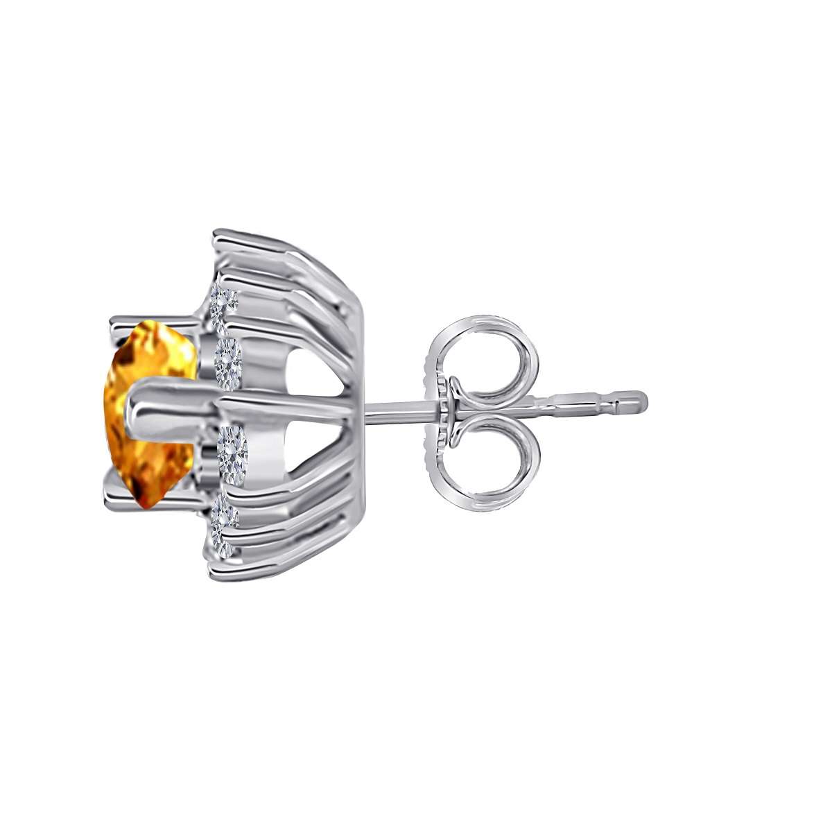 1.75 Carat Pear Shape Citrine And Diamond Earrings For Women In 10K Solid Rose White & Yellow Gold Mauli Jewels