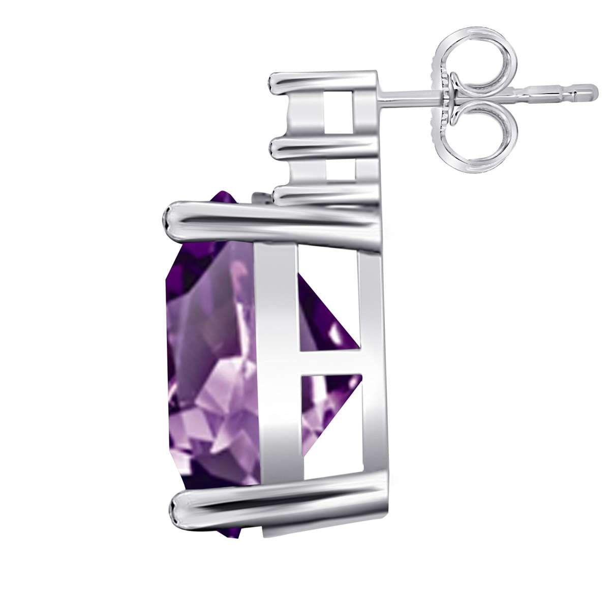 Maulijewels 2.50 Carat Oval Shape Amethyst And Natural Diamond Stud Earrings For Women in 10K Rose White & Yellow Gold Mauli Jewels