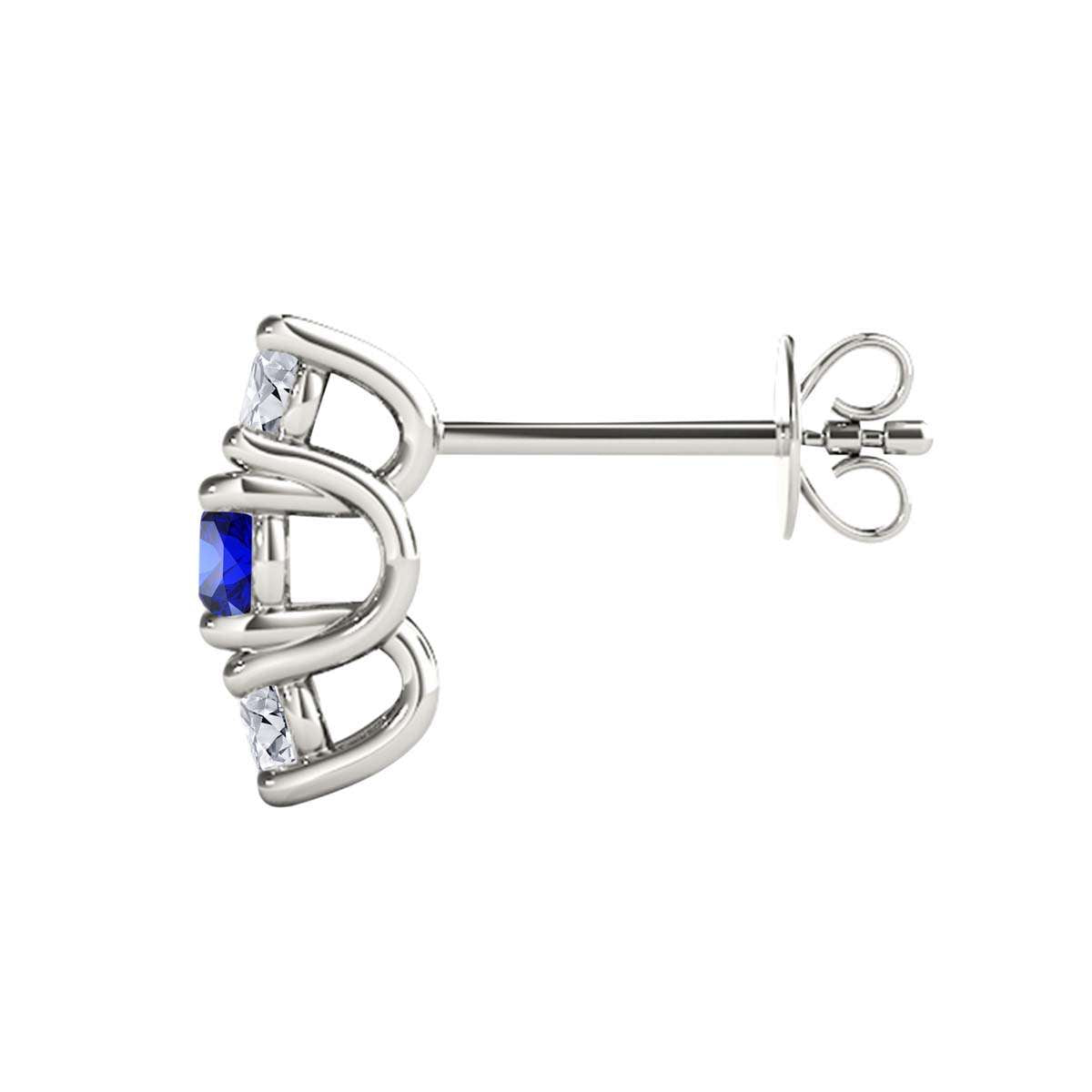 Maulijewels 1.15 Carat Diamond And Tanzanite Gemstone Stud Earrings In 10K Rose Yellow White Gold Jewelry Mauli Jewels