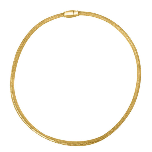 Mauli Jewels 4MM Italian Made Mesh Chain Necklace for Women, 14K White Gold and Yellow Gold Plated 925 Sterling Silver, 18-Inch Rhodium Finish Necklace
