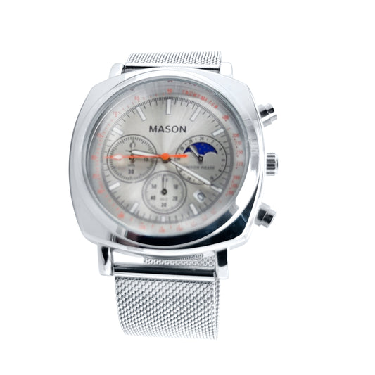 Mason Men's Stainless Steel Chronograph Silver Tone Wrist Watch