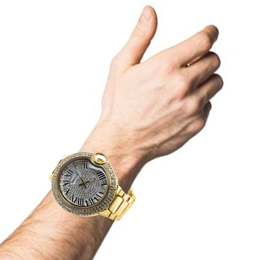 Mason Yellow IP-Plated Stainless Steel with Crystal Bezel Wrist Watch