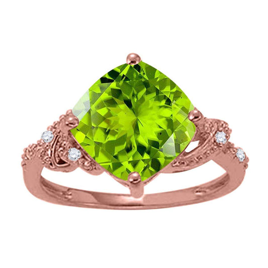 MauliJewels Rings for Women 3.28 Carat Diamond and Cushion Shaped Pink Topaz Ring Prong 10K Yellow Gold Clothing, Shoes & Jewelry Mauli Jewels